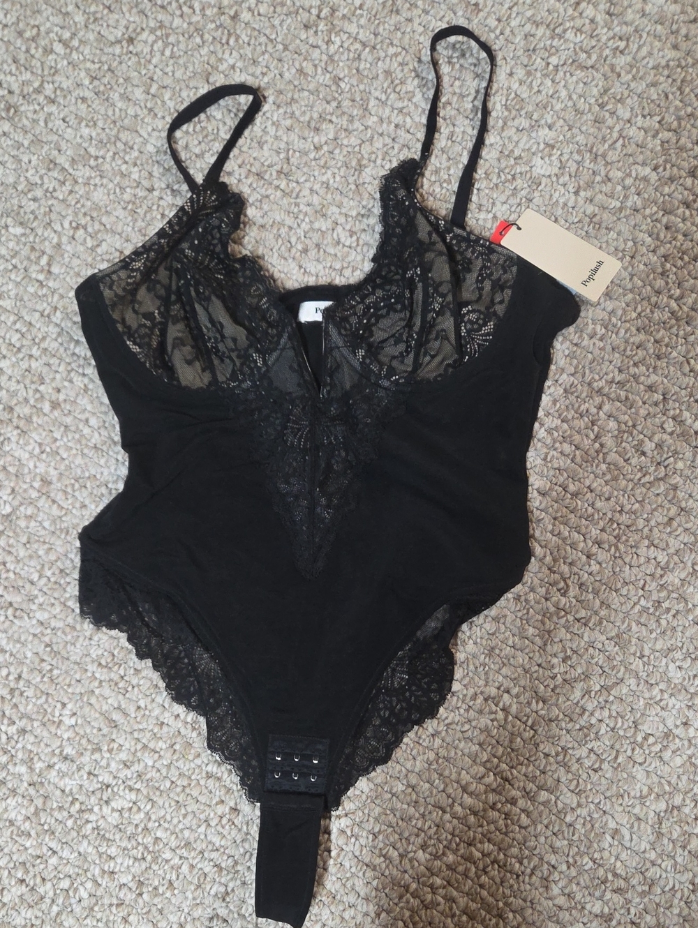 BNWT Popilush Black Bodysuit